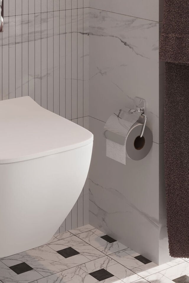 KAPAKLI TUVALET KAĞITLIGI - KROM