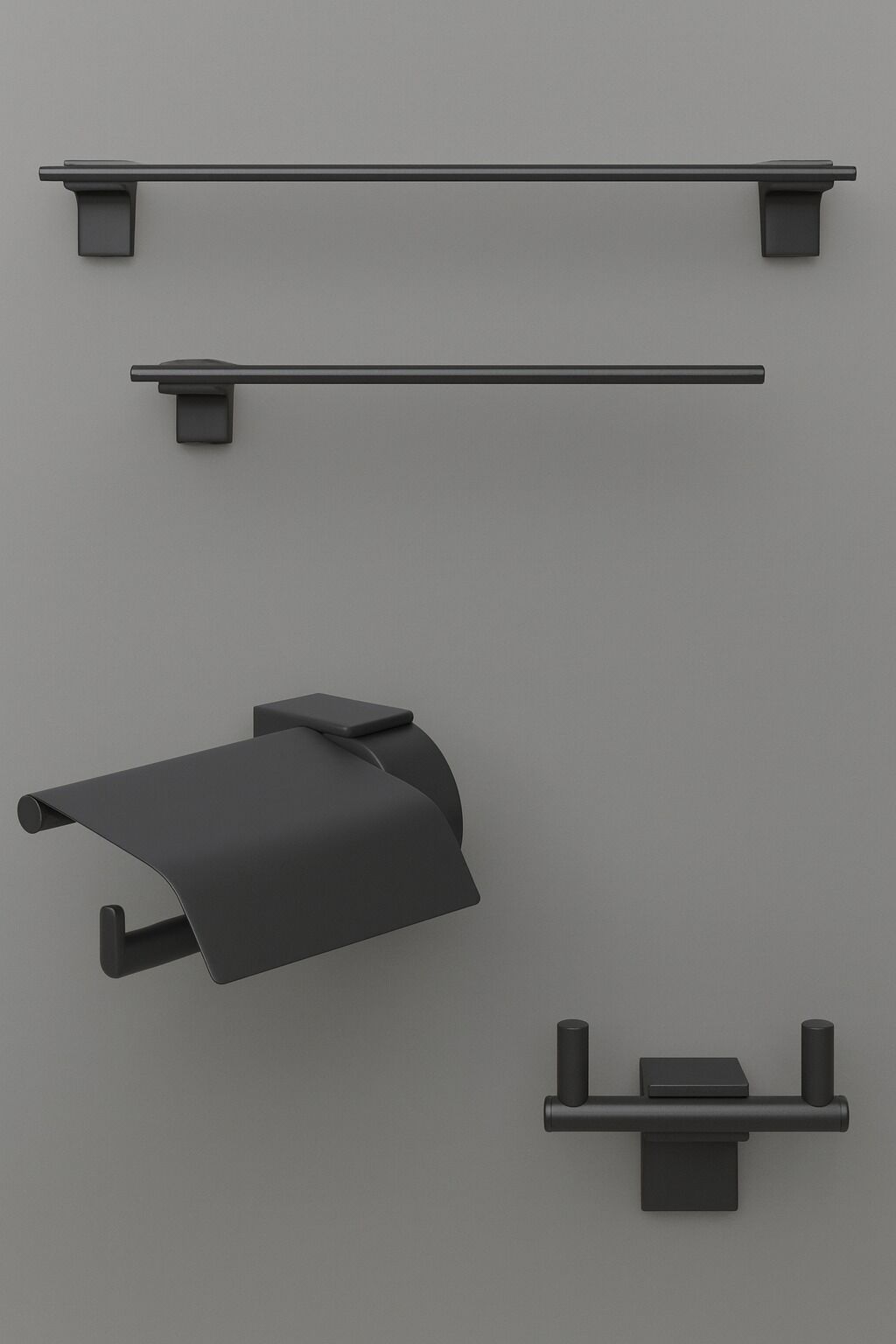 BANYO AKSESUARI SETİ SİYAH 4'lü