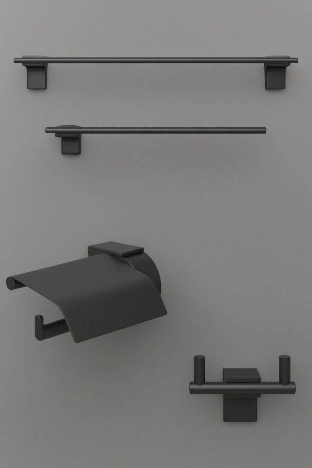 BANYO AKSESUARI SETİ SİYAH 4'lü