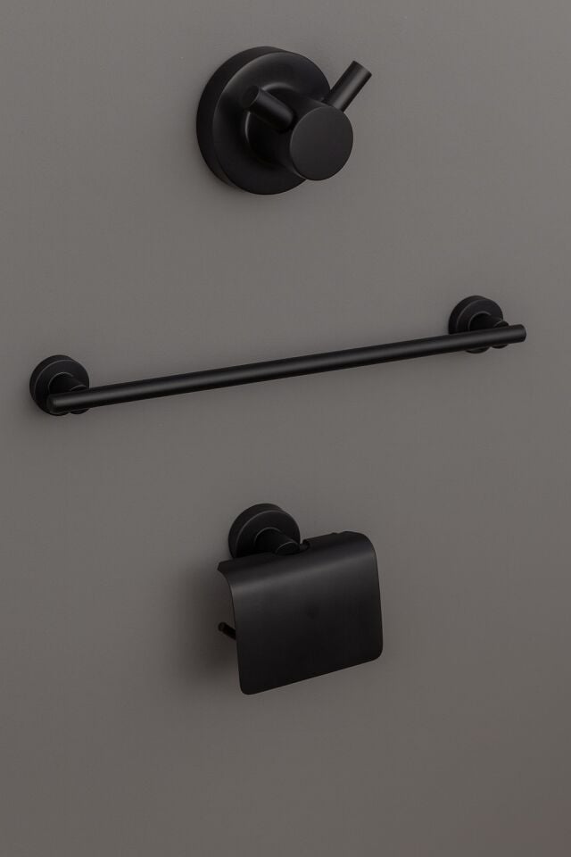 BANYO AKSESUARI SETİ  SİYAH 3'lü