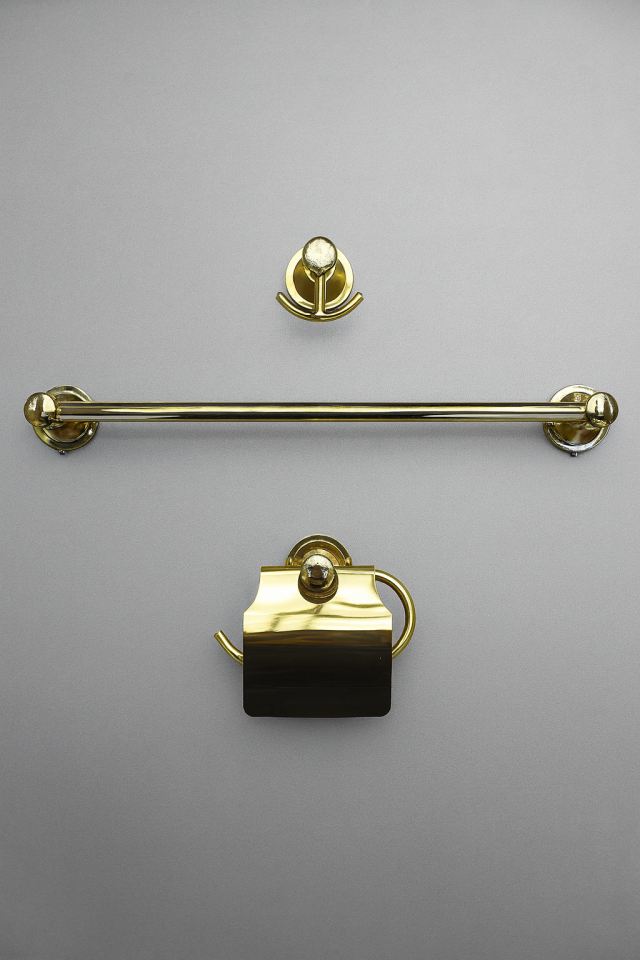 BANYO AKSESUARI SETİ  GOLD 3'lü