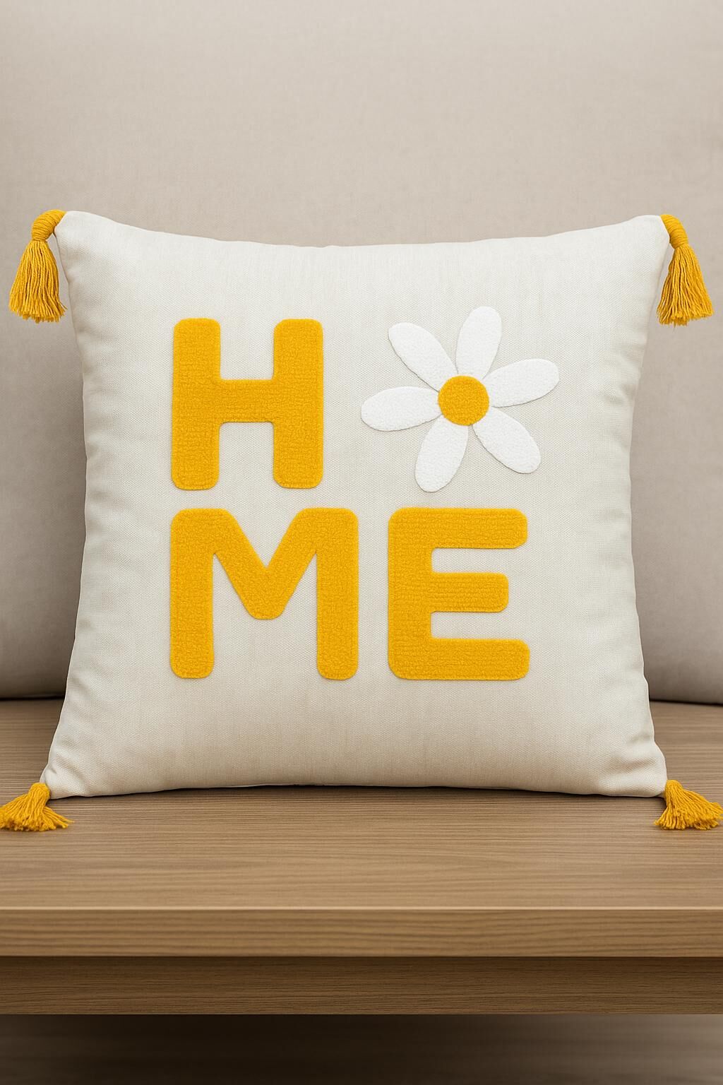 Punch Nakışlı Kırlent Kılıfı Home Desenli