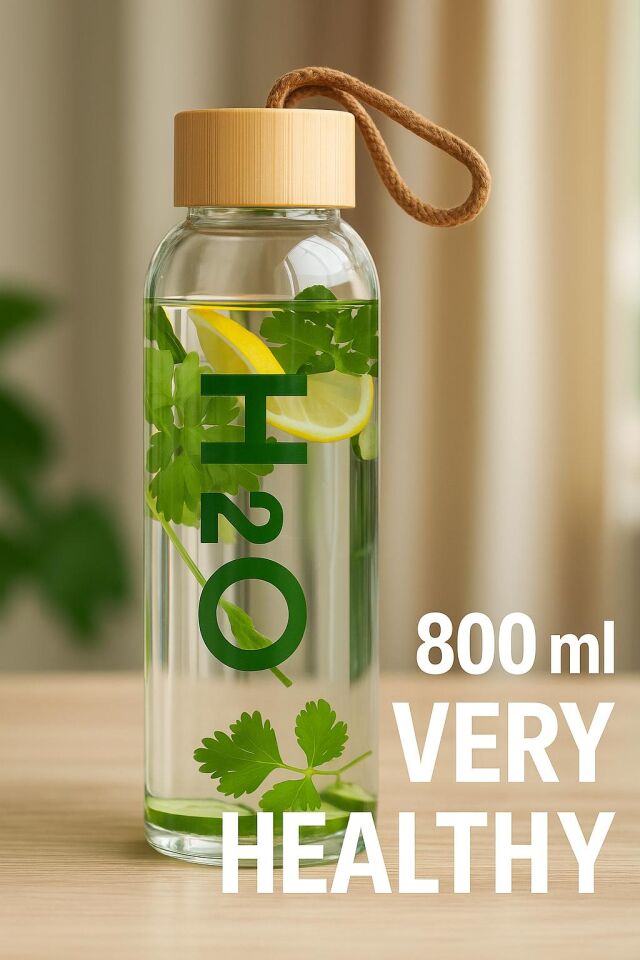 CAM SU ŞİŞESİ 800 ml (Kılıf Hediyeli)
