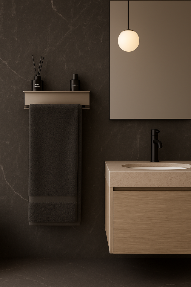 Yapışkanlı  Paslanmaz Çelik Havluluk Raf