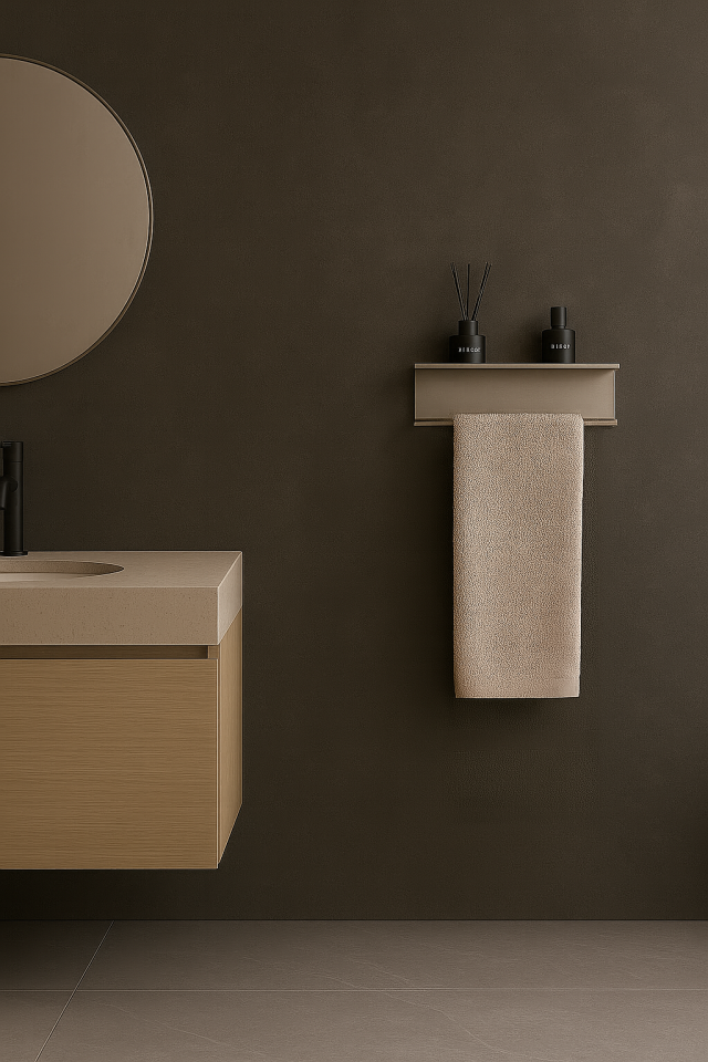 Yapışkanlı  Paslanmaz Çelik Havluluk Raf