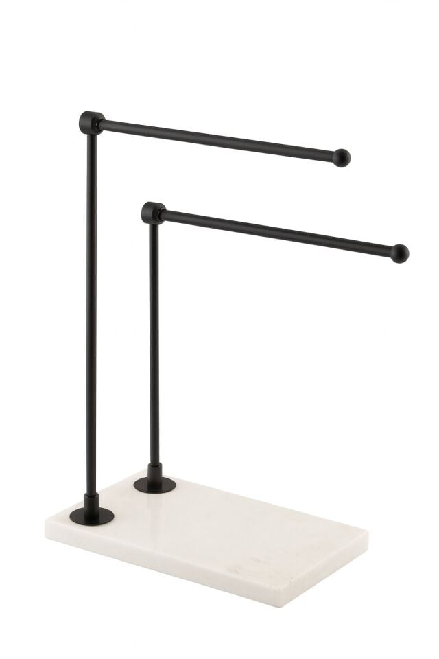 Mermer El Havluluk Kağıt Havluluk Siyah Dekorlu Beyaz Desenli Mermer